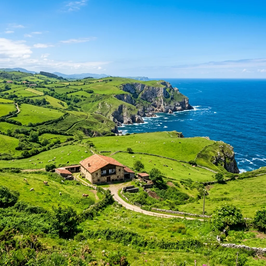 Paisaje de Cantabria rodeando la tienda